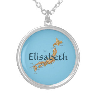 Japan Map + Name Necklace