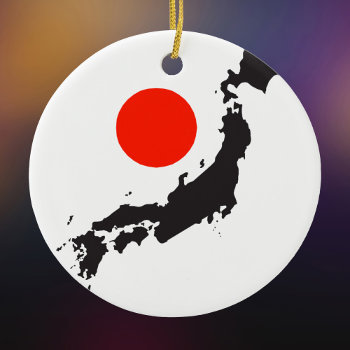 Japan Map Outline And Circle Ceramic Ornament by whereabouts at Zazzle