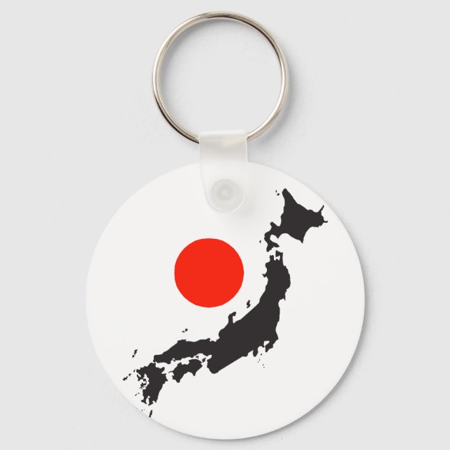 Japan map outline and circle keychain (Front)