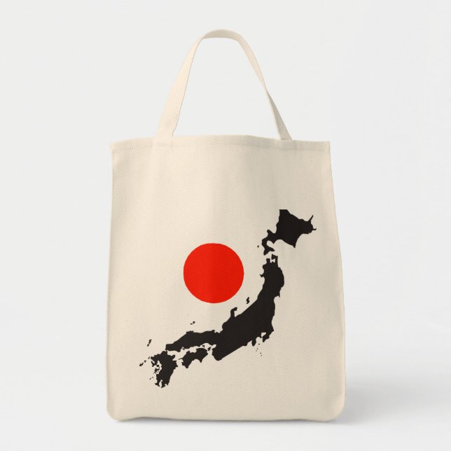 Japan map outline and circle tote bag (Front)