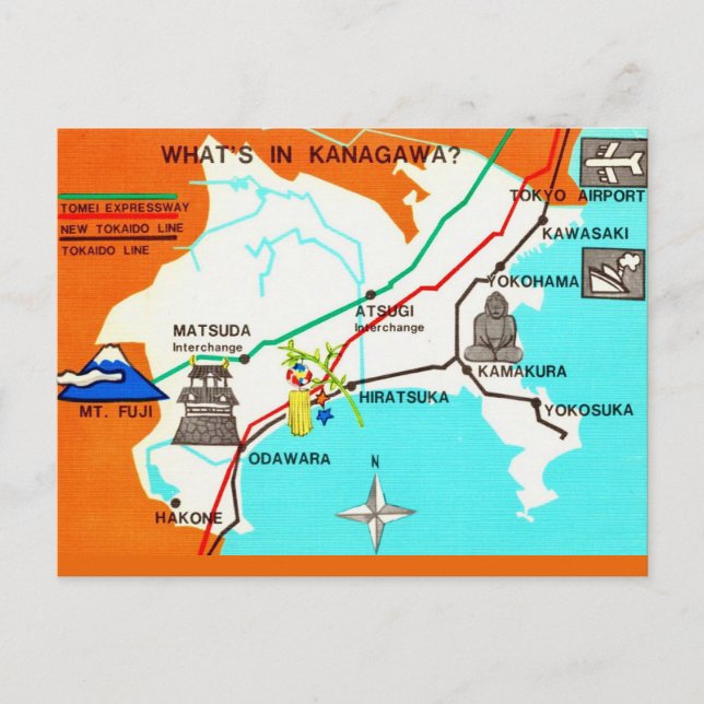 Japan Map Postcard (Front)