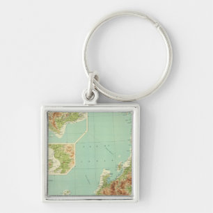 Japan map with shipping routes keychain