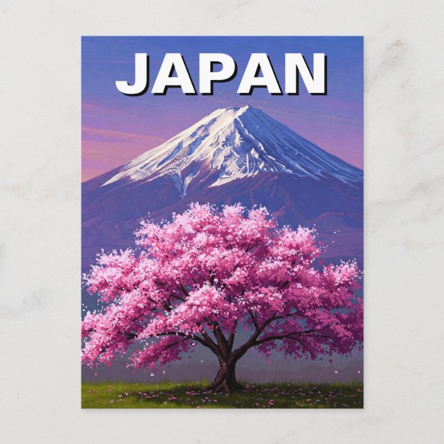 Japan Mount Fuji Fujisan Cherry Blossoms Postcard (Front)