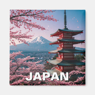 Japan Mount Fuji Fujisan Cherry Blossoms Postcard Magnet