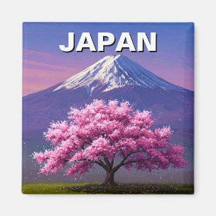 Japan Mount Fuji Fujisan Cherry Blossoms Postcard Magnet
