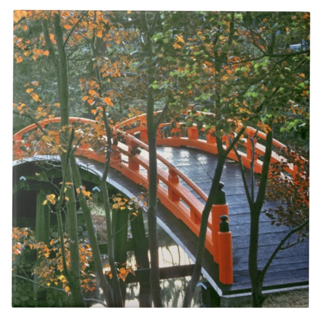 Japan, Nara Pref., Nara. The Royal Bridge glows Ceramic Tile (Front)