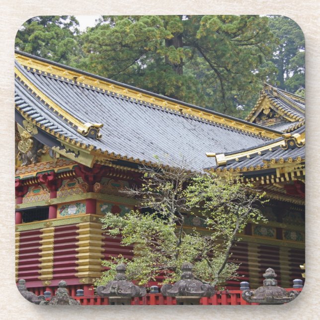 Japan, Nikko. Toshogu Shrine and mausoleum in 2 Drink Coaster (Front)