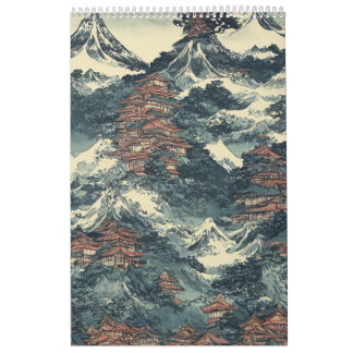 Japan oil painting landscape calendar