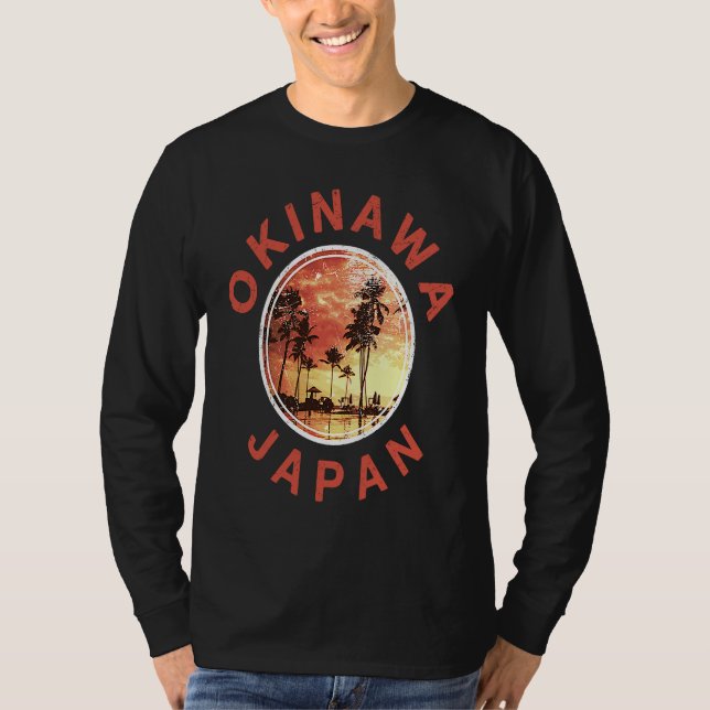 Japan Okinawa Vintage Sunset T-Shirt (Front)