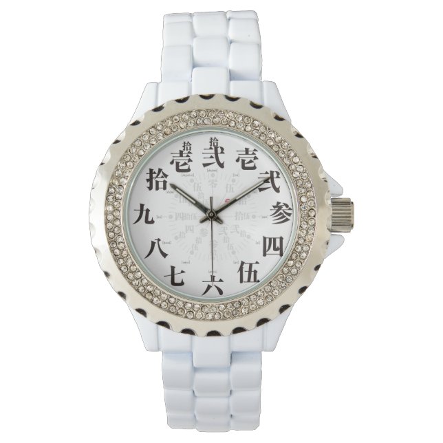 Japan old kanji style [white face] watch (Front)