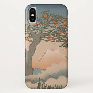 Japan Orange tree in the mist iPhone X Case