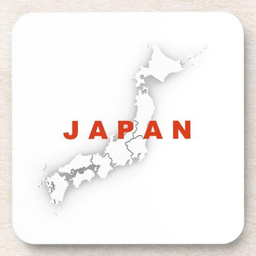 Japan Outline Map Beverage Coaster