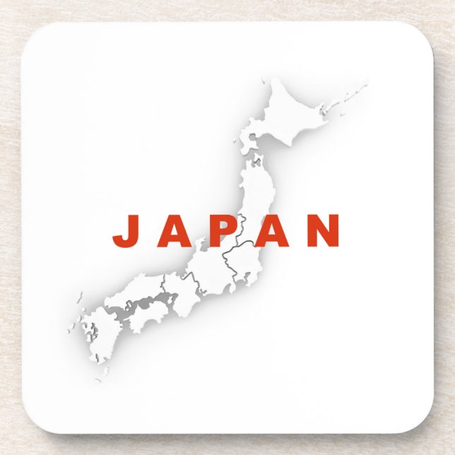 Japan Outline Map Beverage Coaster (Front)