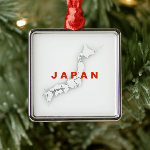 Japan Outline Map Metal Ornament