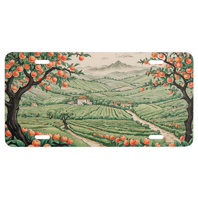 JAPAN PEACH ORCHARD TREE FARM ORIENT LICENSE PLATE (Front)