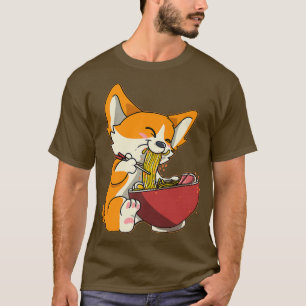 Japan Ramen Noodles Kawaii Corgi Dog T-Shirt