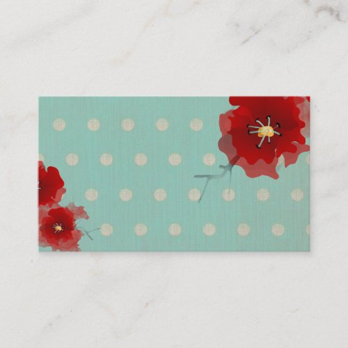 Japan red flower polka dots limited  business card