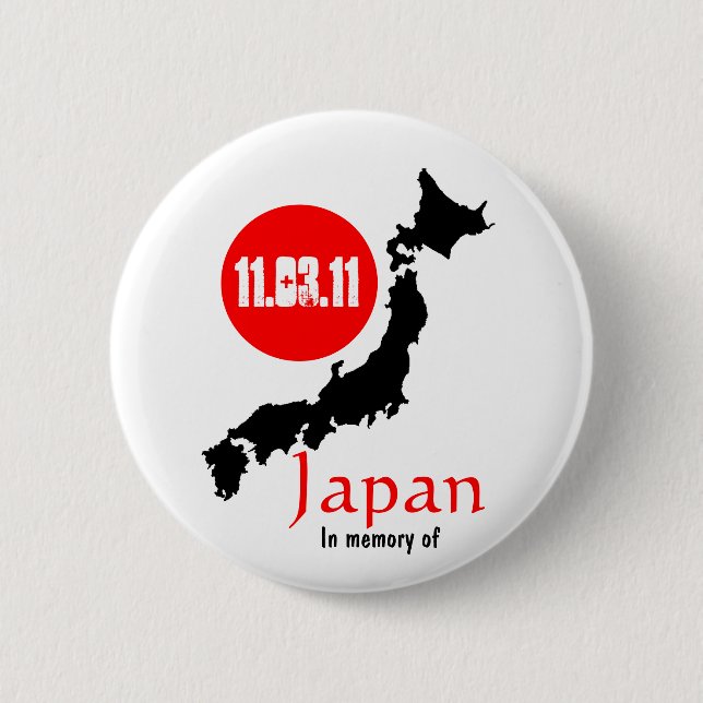 Japan relief tsunami earthquake Sendai Button (Front)