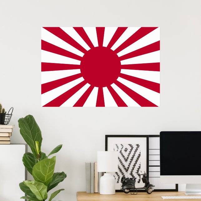 Japan Rising Sun Flag Poster | Zazzle