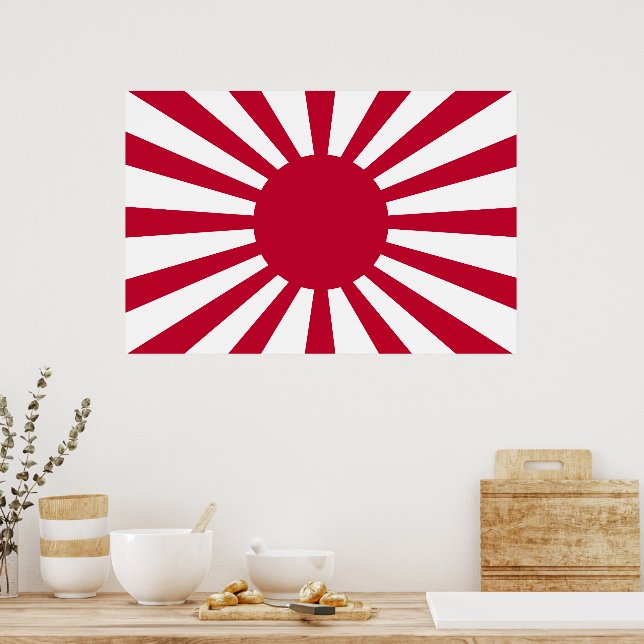 Japan Rising Sun Flag Poster | Zazzle