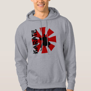 Japan Rising Sun Karate Stance Silhouette Hoodie