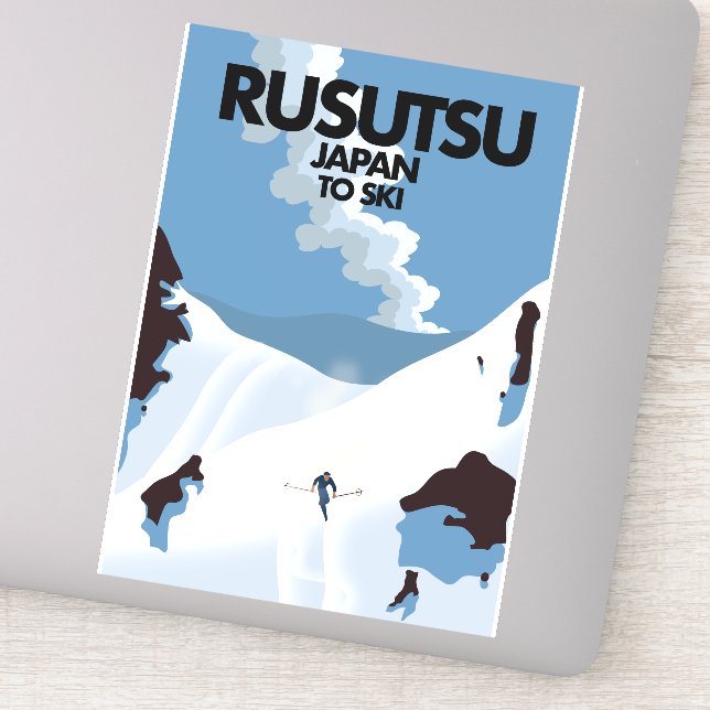 Japan Rusutsu ski print  Sticker (Detail)