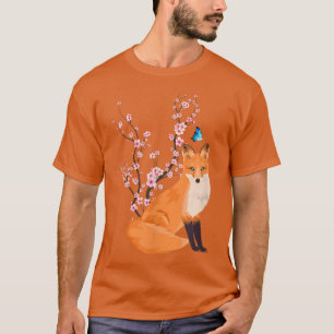 Japan Sakura Cherry Blossom Fo Kitsune Japanese T-Shirt