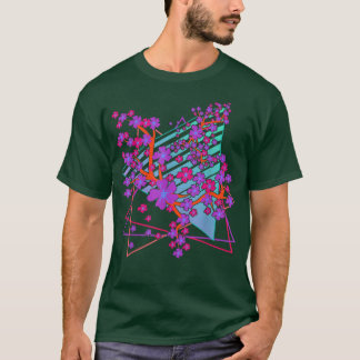 Japan Sakura Flower Vaporwave 80s Retro Art Cherry T-Shirt