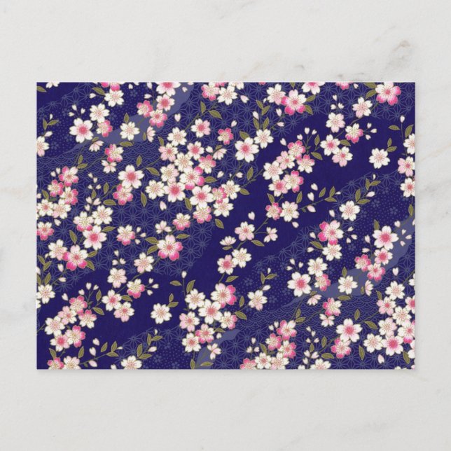 Japan, Sakura, Kimono, Origami, Chiyogami, Flower, Postcard (Front)