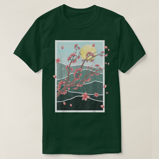 Japan Sakura Pink Flower Japanese Cherry Blossom  T-Shirt (Design Front)