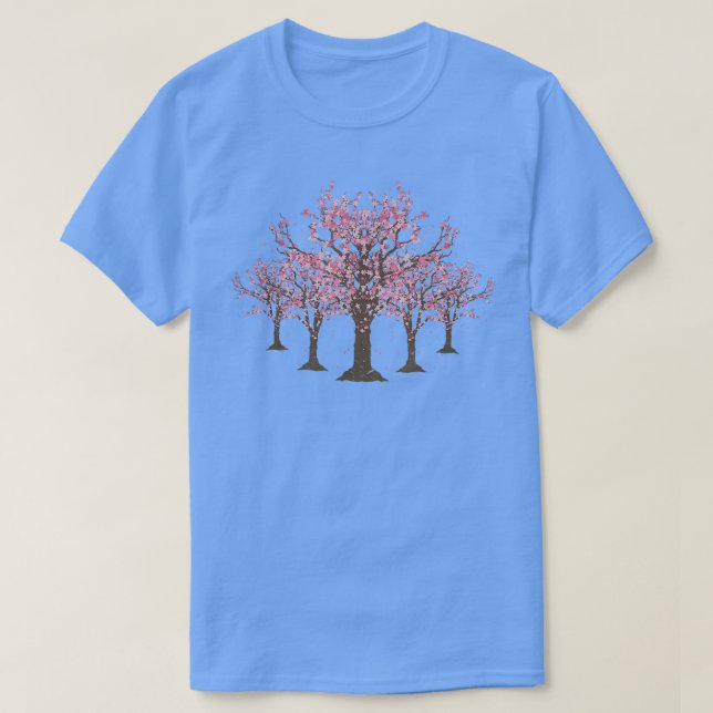Japan Sakura Tree Pink Flower Japanese Floral Cher T-Shirt (Design Front)