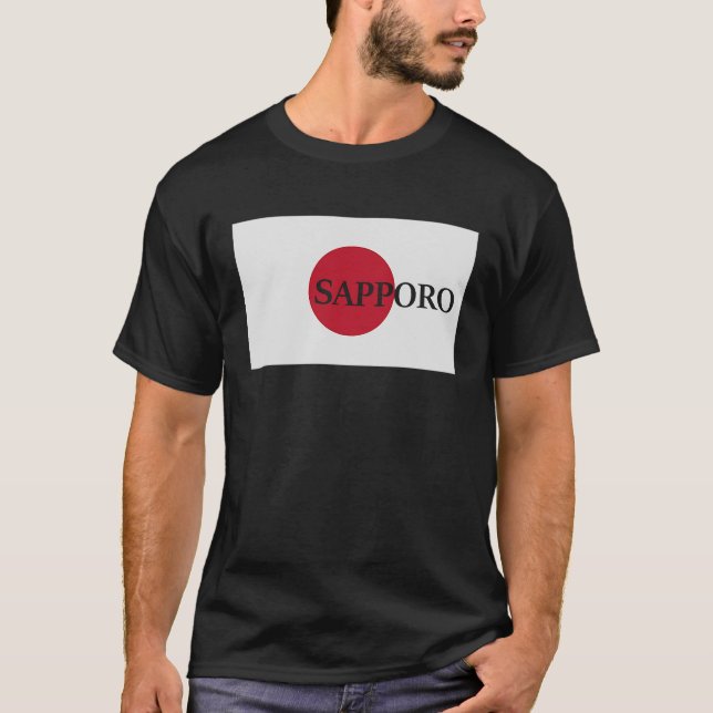 Japan Sapporo Asia Travel Flag T-Shirt (Front)