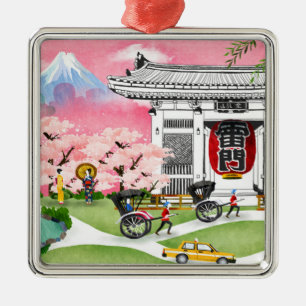 Japan Scene Metal Ornament