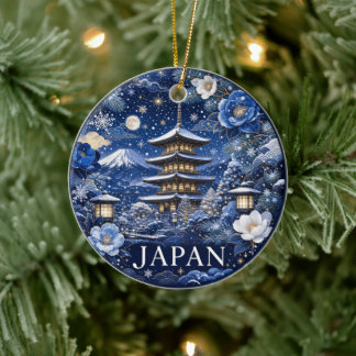 Japan Scenic Keepsake Holiday Ceramic Ornament