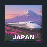 Japan Shinkansen Mt Fuji Travel Magnet<br><div class="desc">Mount Fuji, Japan’s most iconic and tallest peak, stands at 3, 776 meters (12, 389 feet) and is a symbol of the country's natural beauty and cultural heritage. Located on Honshu Island, about 100 kilometers southwest of Tokyo, this majestic, snow-capped volcano has inspired artists, poets, and travelers for centuries. It...</div>