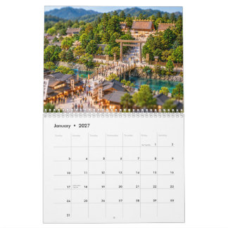 Japan Shinto Shrines & Torii Gates Diorama Calenda Calendar