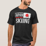 Japan Skiing Skier Flag Race Snow Mountain Winter  T-Shirt