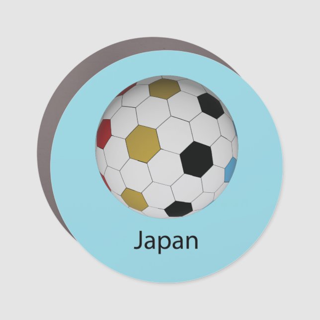 Japan Soccer Button Car Magnet (Front)