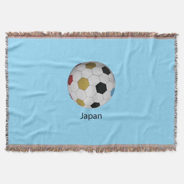 Japan Soccer Throw Blanket (Front)