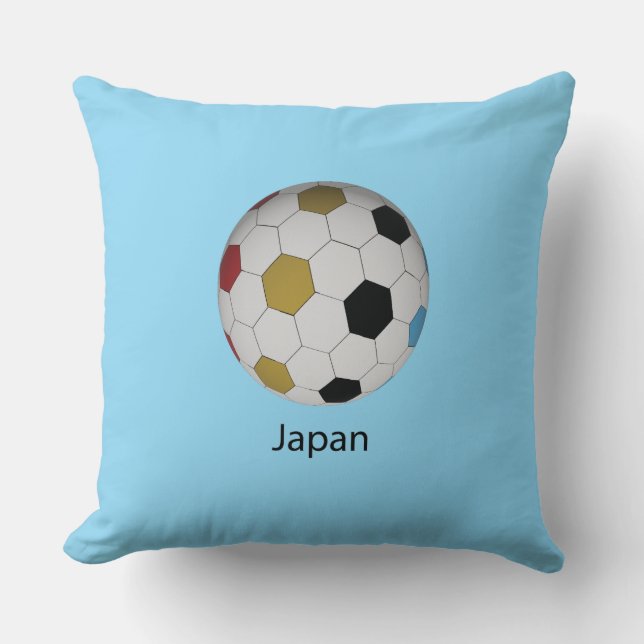 Japan Soccer Throw Pillow (Front)