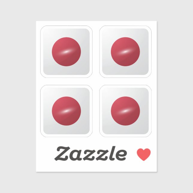 Japan square glossy flag sticker (Sheet)