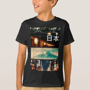Japan Street Mountain Collage Nihon Japanese Men W T-Shirt