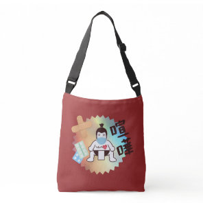 Japan Sumo Tokyo - FIGHTO!!! Stay Safe! Red Crossbody Bag