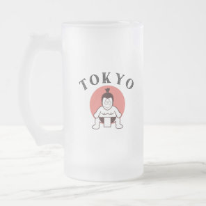Japan Sumo Tokyo - Son of The Sun Frosted Glass Beer Mug