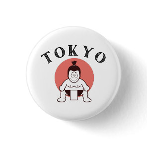 Japan Sumo Tokyo - Son of The Sun White Button