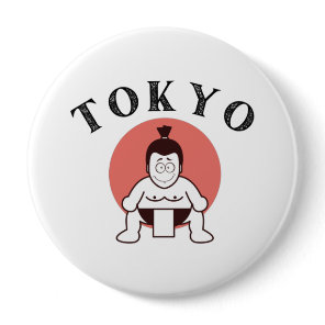 Japan Sumo Tokyo - Son of The Sun White Button