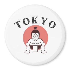 Japan Sumo Tokyo - Son of The Sun White Magnet