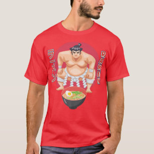 Japan Sumo Wrestler Ready To Eat Ramen Noodles 393 T-Shirt