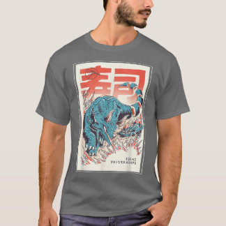Japan Sushi Dinosaur Triceratops Japanese Food Ani T-Shirt