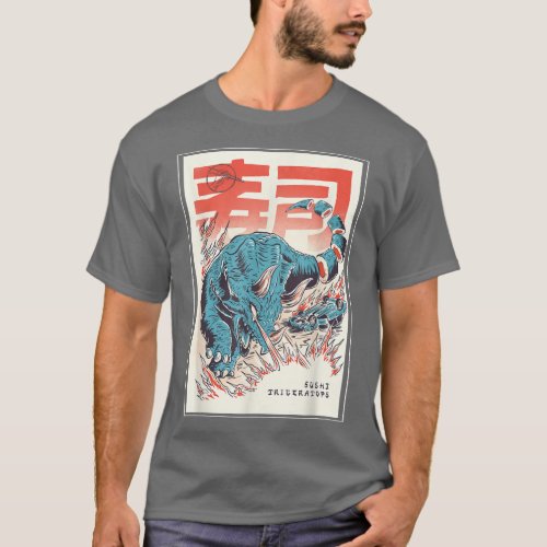 Japan Sushi Dinosaur Triceratops Japanese Food Ani T_Shirt